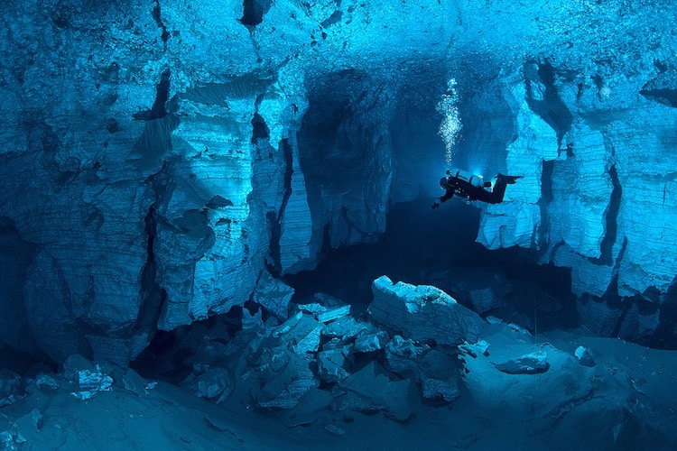 Diving Orda Cave, Russia