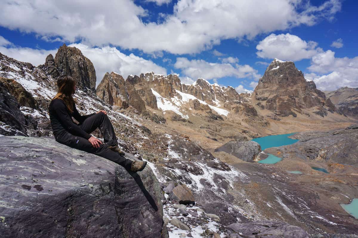 Enjoying the view in Huayhuash hike