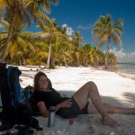 Hiking on the Beach to Punta Allen, Mexico.