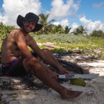 Hiking on the Beach to Punta Allen, Mexico.